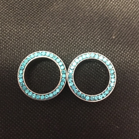 SOLD 5/8ths Tunnels with Turquoise gems - Picture 1 of 1